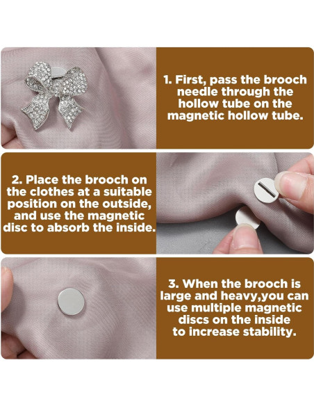 6 Pares Convertidores de Broches Magnéticos Gsbnjuy 1.5 cm Plata