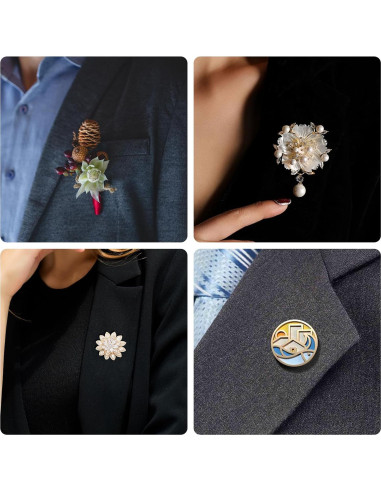 6 Pares Convertidores de Broches Magnéticos Gsbnjuy 1.5 cm Plata