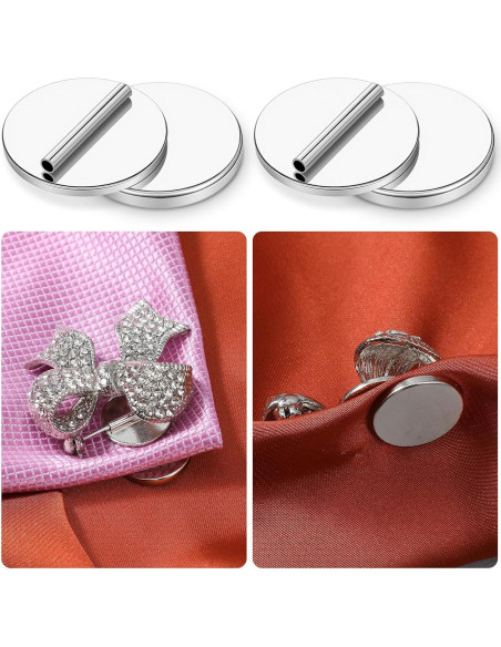 6 Pares Convertidores de Broches Magnéticos Gsbnjuy 1.5 cm Plata