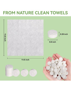 Toallitas Comprimidas LEKOCH 100 PCS - Algodón de Bambú Ecológico 2