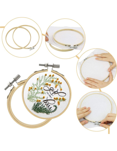 Aros de Bordado de Bambú BigOtters 12PCS 7.62 cm para Manualidades