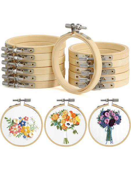 Aros de Bordado de Bambú BigOtters 12PCS 7.62 cm para Manualidades