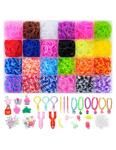 Kit de Pulseras de Goma XKDOUS 2400 Piezas 24 Colores