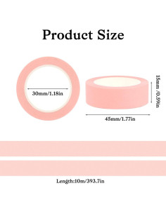 2 Rollos de Cinta Washi Rosa 1.52 cm x 9.75 m SynHHergyx 2