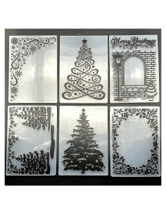 6 Carpetas de Relieve Plástico para Tarjetas DIY 14.5x10.5cm