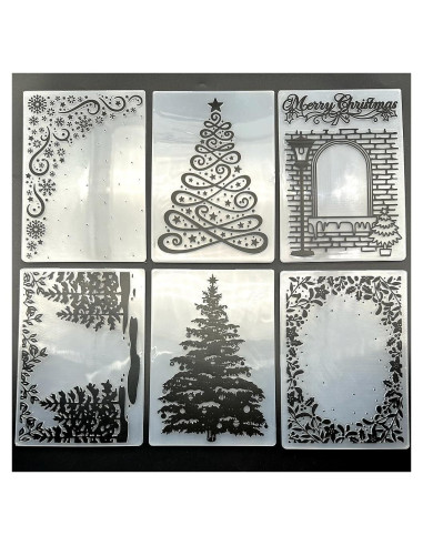 6 Carpetas de Relieve Plástico para Tarjetas DIY 14.5x10.5cm