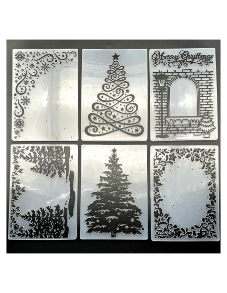 6 Carpetas de Relieve Plástico para Tarjetas DIY 14.5x10.5cm