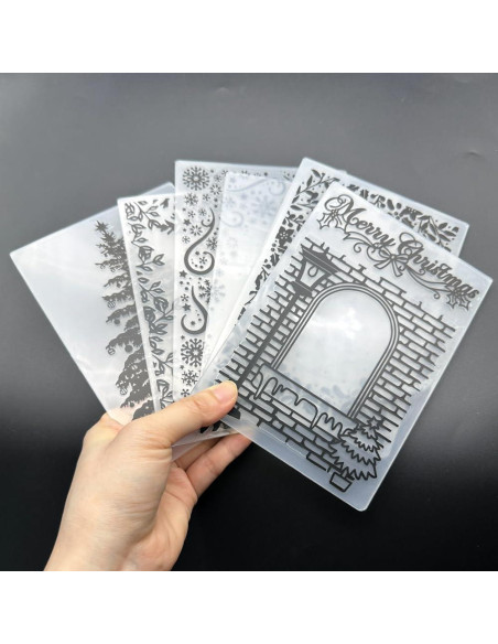 6 Carpetas de Relieve Plástico para Tarjetas DIY 14.5x10.5cm