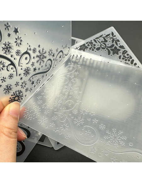 6 Carpetas de Relieve Plástico para Tarjetas DIY 14.5x10.5cm