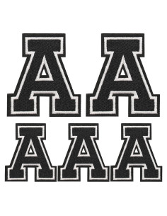 Parche de Letras Bordadas J.CARP - 5 Piezas Negros