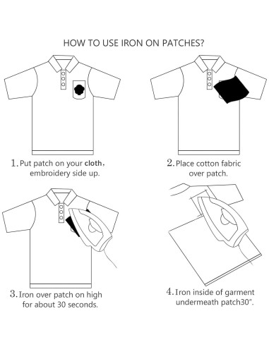 Parche de Letras Bordadas J.CARP - 5 Piezas Negros