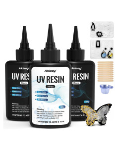 Kit de Resina UV Akisey 300g Negro y Blanco para Joyería
