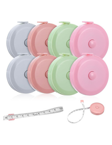 8 Piezas Cinta Métrica Retráctil ElevateTech 1.5m Colores
