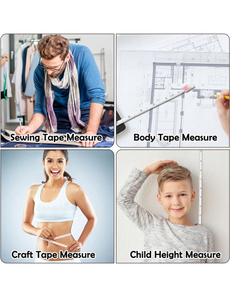 8 Piezas Cinta Métrica Retráctil ElevateTech 1.5m Colores