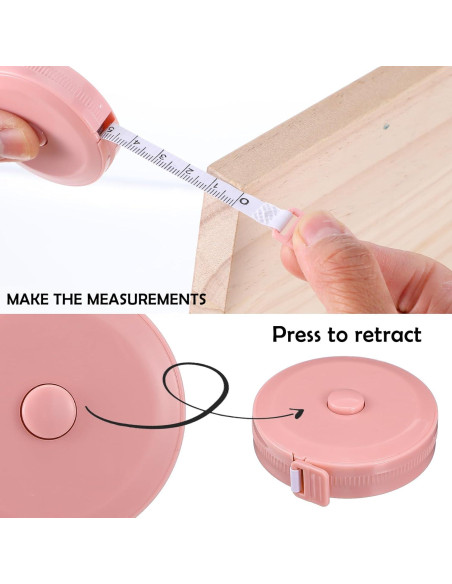 8 Piezas Cinta Métrica Retráctil ElevateTech 1.5m Colores