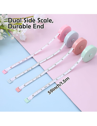 8 Piezas Cinta Métrica Retráctil ElevateTech 1.5m Colores