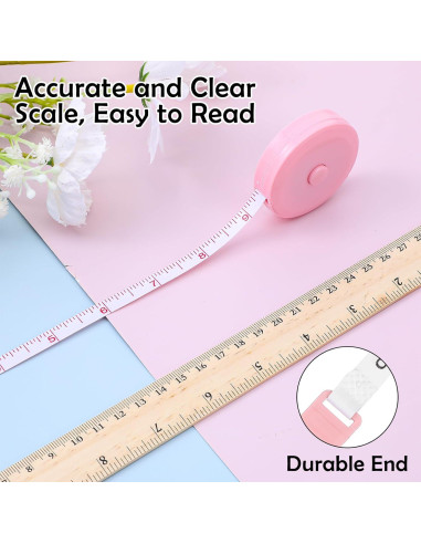 8 Piezas Cinta Métrica Retráctil ElevateTech 1.5m Colores