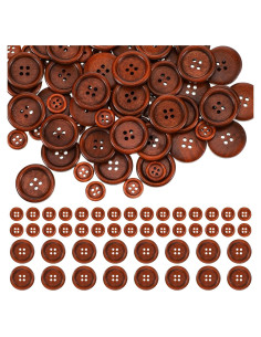 100 Botones de Madera Natural Marrones 12.5mm y 25mm para Coser
