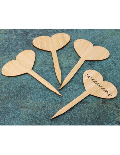 Etiquetas de Plantas de Bambú PPhtony 6x10 cm Impermeables 4Pcs 2