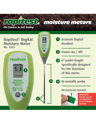 Medidor de Humedad Digital Luster Leaf 1825 para Suelo