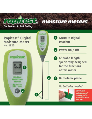 Medidor de Humedad Digital Luster Leaf 1825 para Suelo