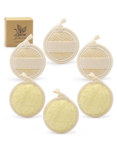 Esponjas Exfoliantes de Lufa Natural Welcomly - Paquete de 6 2
