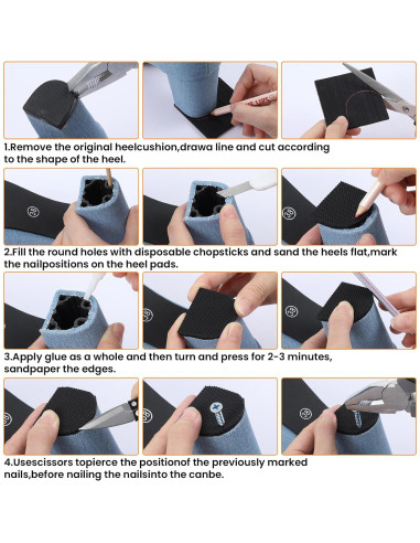 Kit de Reparación de Tacones de Goma Classicseali - 8 Piezas