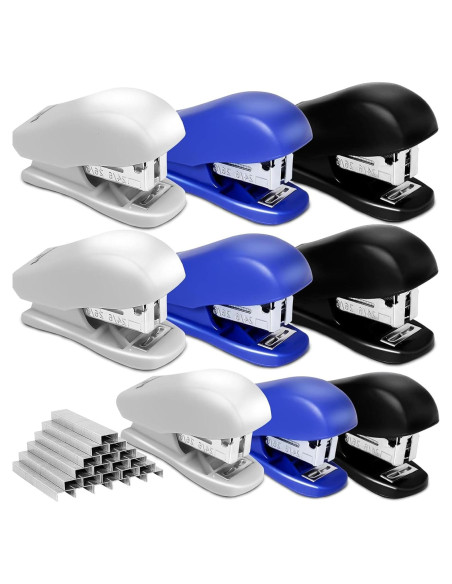 9 Mini Grapadoras Extrapins con 4320 Grapas, Capacidad 25 Hojas