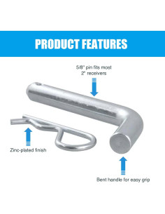 Pasador y Clip de Enganche de Remolque Niaimei 5/8" Alta Resistencia 2