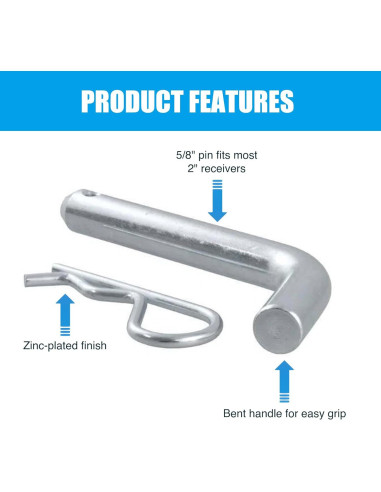 Pasador y Clip de Enganche de Remolque Niaimei 5/8" Alta Resistencia