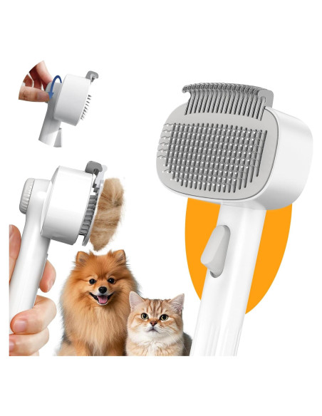 Cepillo Deshedding 2 en 1 Barkitty para Perros y Gatos - Longitud Ajustable