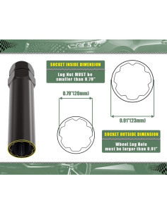 Llave de Tuerca de 7 Puntas Glorider 21 mm y 22 mm para Llantas 2