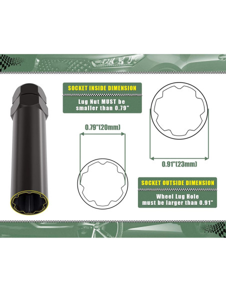 Llave de Tuerca de 7 Puntas Glorider 21 mm y 22 mm para Llantas