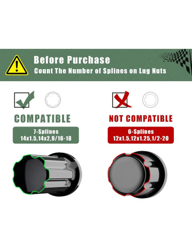 Llave de Tuerca de 7 Puntas Glorider 21 mm y 22 mm para Llantas