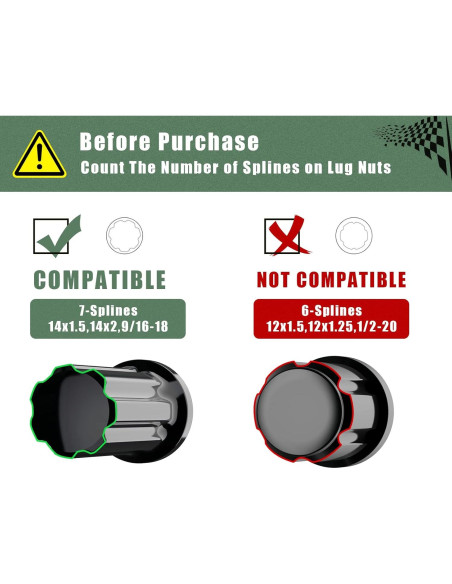 Llave de Tuerca de 7 Puntas Glorider 21 mm y 22 mm para Llantas