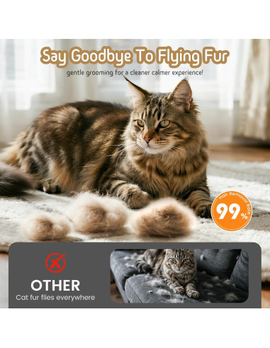 Cepillo Deshedding 2 en 1 Barkitty para Perros y Gatos - Longitud Ajustable