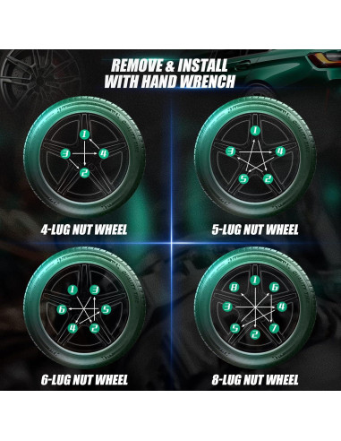 Llave de Tuerca de 7 Puntas Glorider 21 mm y 22 mm para Llantas