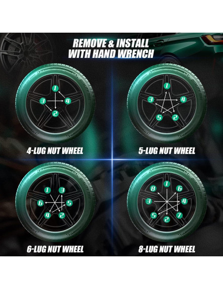 Llave de Tuerca de 7 Puntas Glorider 21 mm y 22 mm para Llantas