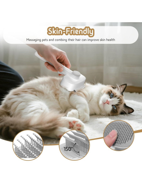 Cepillo Deshedding 2 en 1 Barkitty para Perros y Gatos - Longitud Ajustable