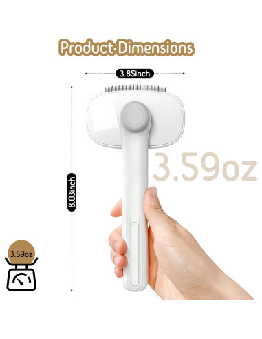 Cepillo Deshedding 2 en 1 Barkitty para Perros y Gatos - Longitud Ajustable