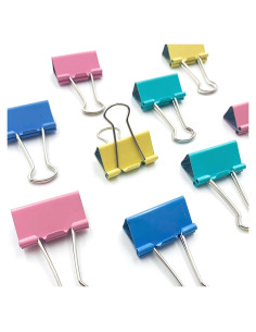 Set de 25 Clips de Carpeta Medianos FJCTER Multicolor 32 mm