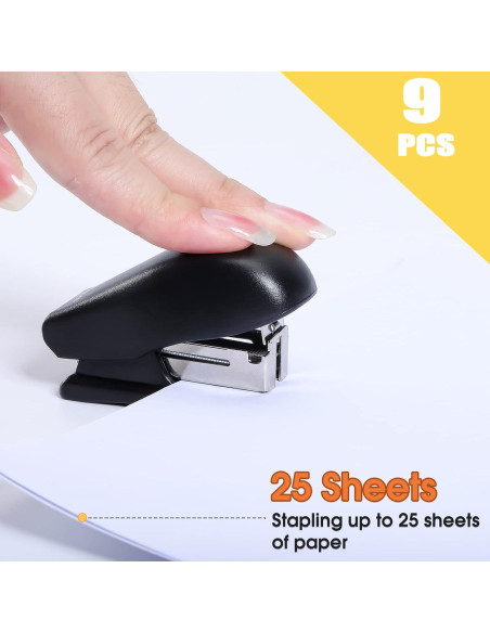 9 Mini Grapadoras Extrapins con 4320 Grapas, Capacidad 25 Hojas