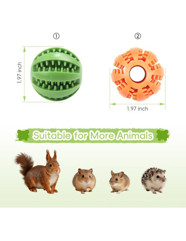 2 Bolas Interactivas para Hámster ELS - Juguetes de Forrajeo