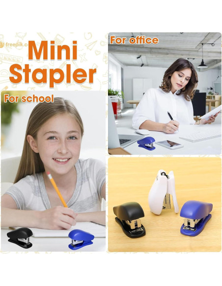9 Mini Grapadoras Extrapins con 4320 Grapas, Capacidad 25 Hojas