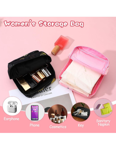 4 Bolsas Menstruales Gsbnjuy con Cremallera - Almacenamiento Femenino