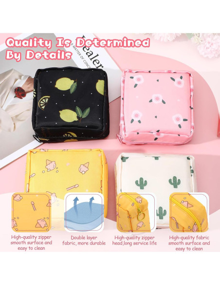 4 Bolsas Menstruales Gsbnjuy con Cremallera - Almacenamiento Femenino