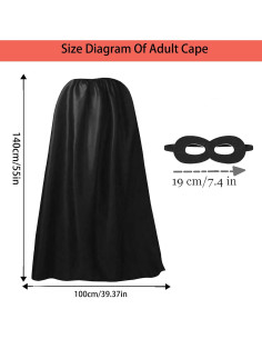 Capa de Superhéroe para Adultos con Máscara - Varios Colores 2