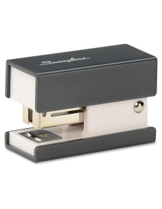 Grapadora Mini Swingline Negra 12 Hojas Tira de Cuarto