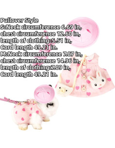 Arnés y Correa para Conejos y Pequeños Animales Rosa S 2