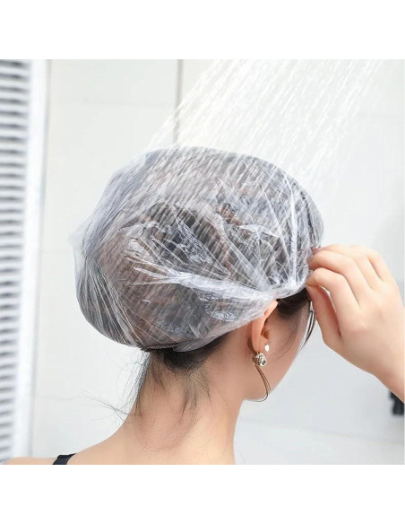200 Gorras de Ducha Desechables Transparentes Tihzheoy 46 cm